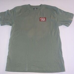 Yaga Vtg T-Shirt Mens L Green 90s Peace Spellout Surf Skate Rasta Dbl Sided